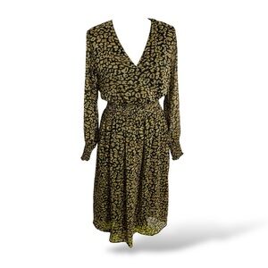 Who What Wear Animal Print Long Sleeve Dress